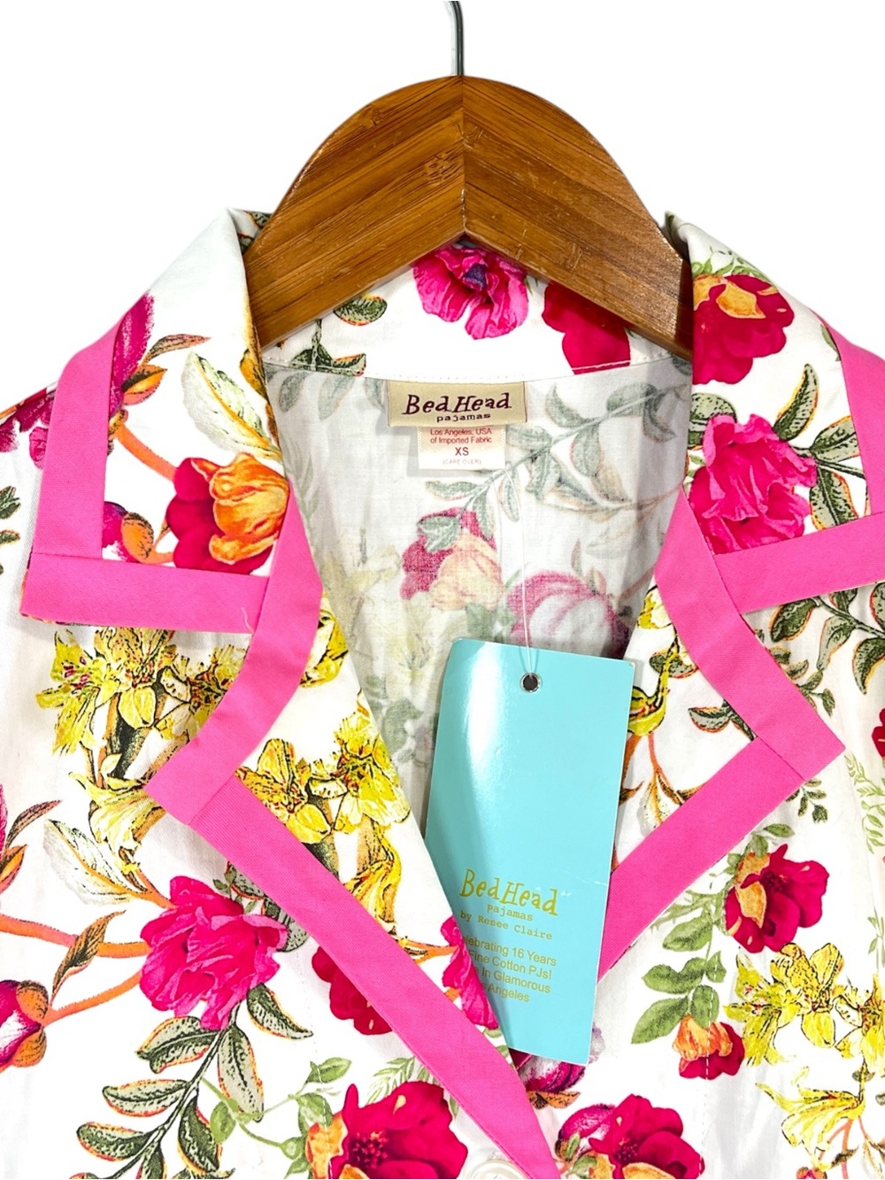 NWT Bed Head Pajamas Floral Cotton Long Button-Front Sleepshirt Size XS - Picture 3 of 5